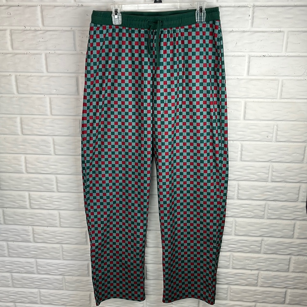 ROYAL CLASS LOUNGE PANTS HOLIDAY PLAID DRAWSTRING POCKETS SIZE MEDIUM